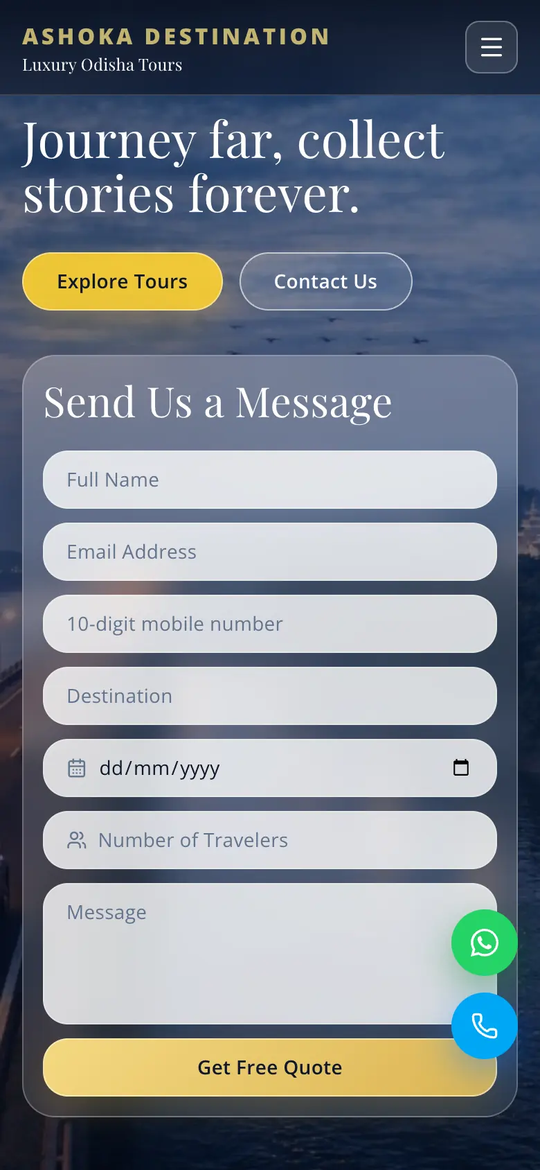 Ashoka Destination on a phone
