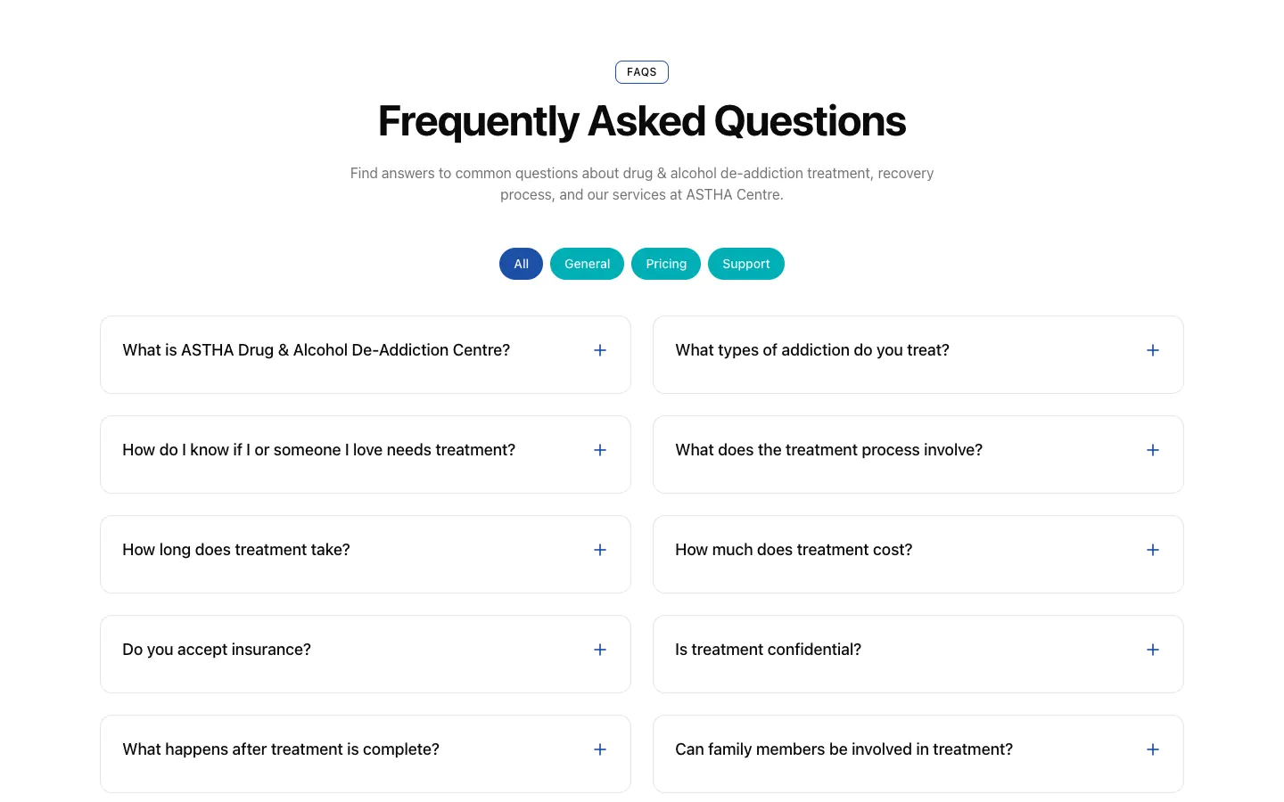 Frequently asked questions section