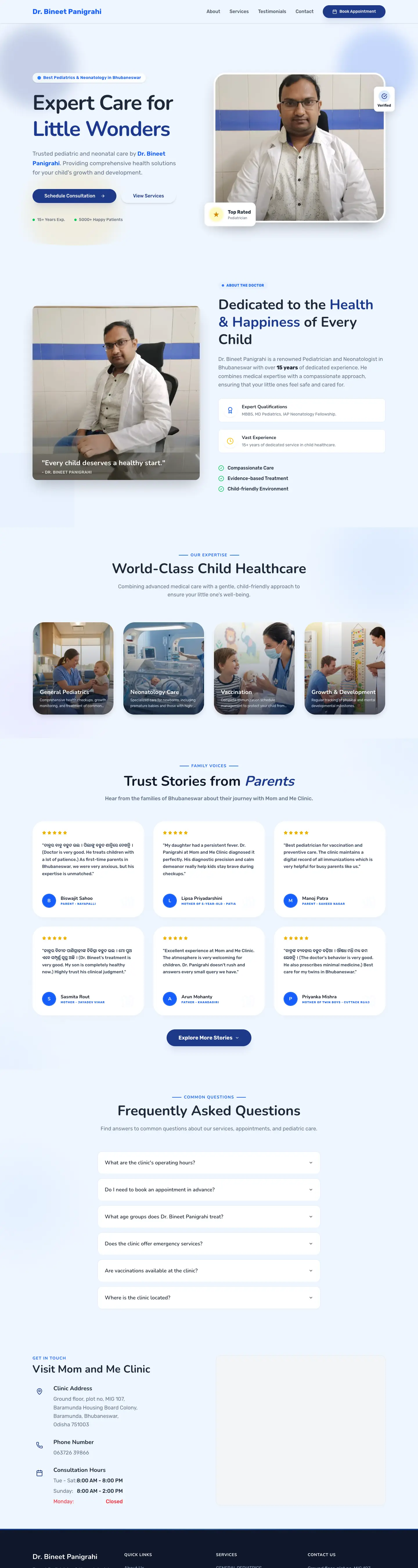 Dr. Bineet Panigrahi website homepage