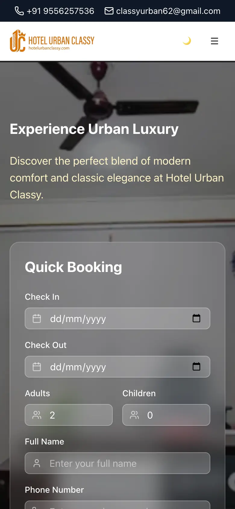 Hotel Urban Classy on a phone