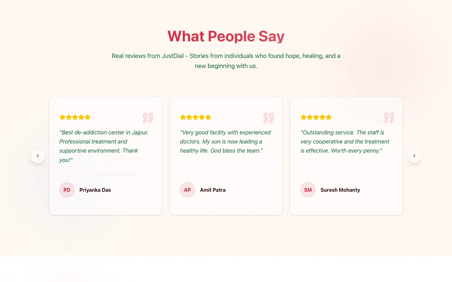 What people say section
