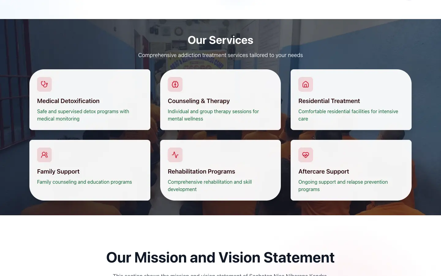 Our services section