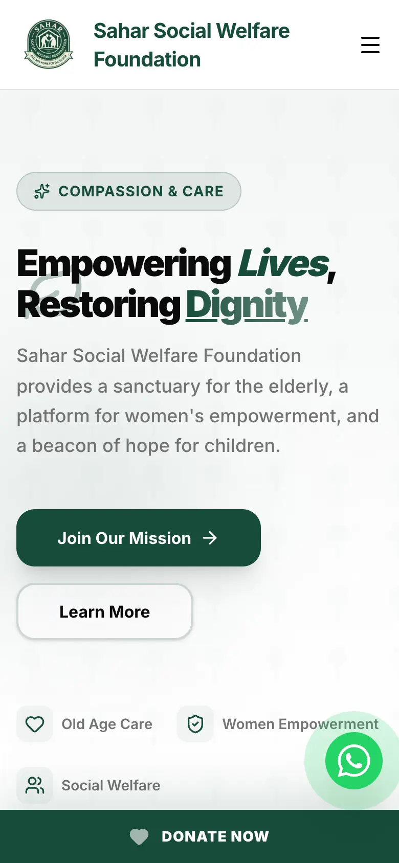 Sahar Social Welfare Foundation on a phone