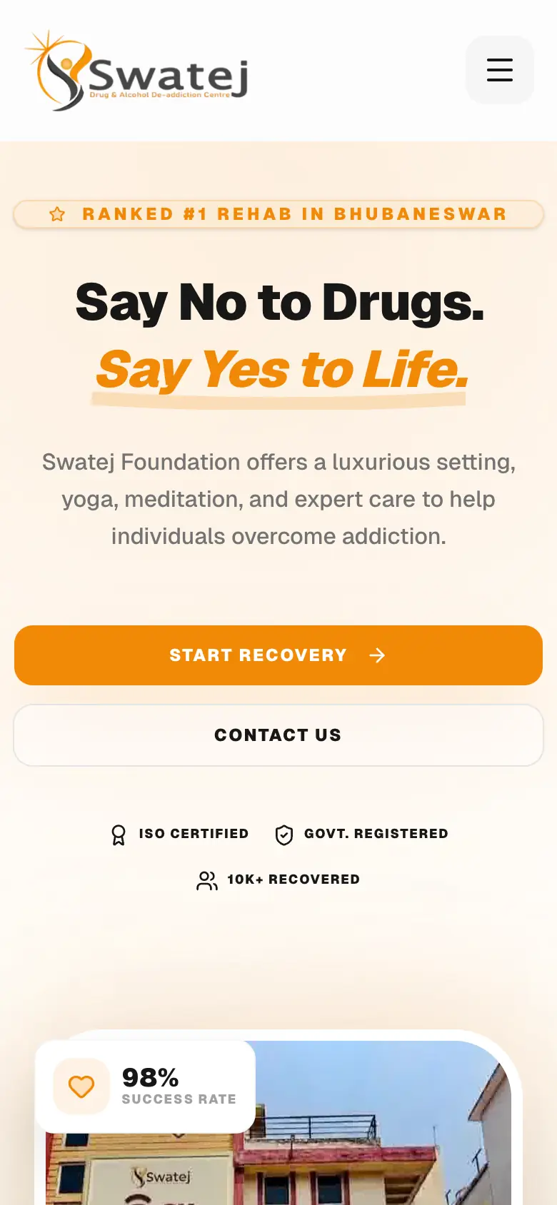 Swatej Foundation on a phone