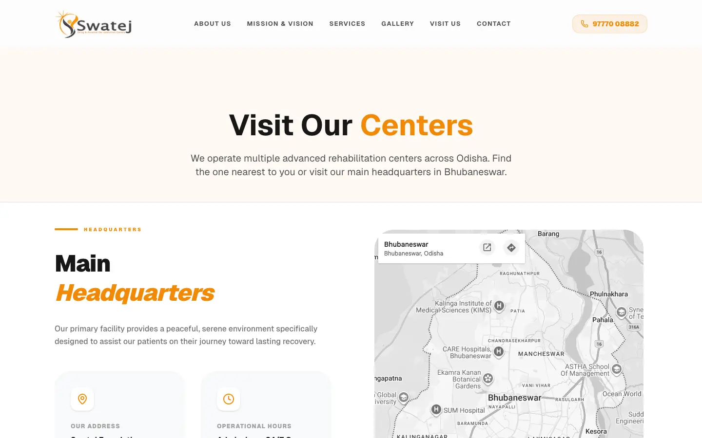 Visit our centres page with a map