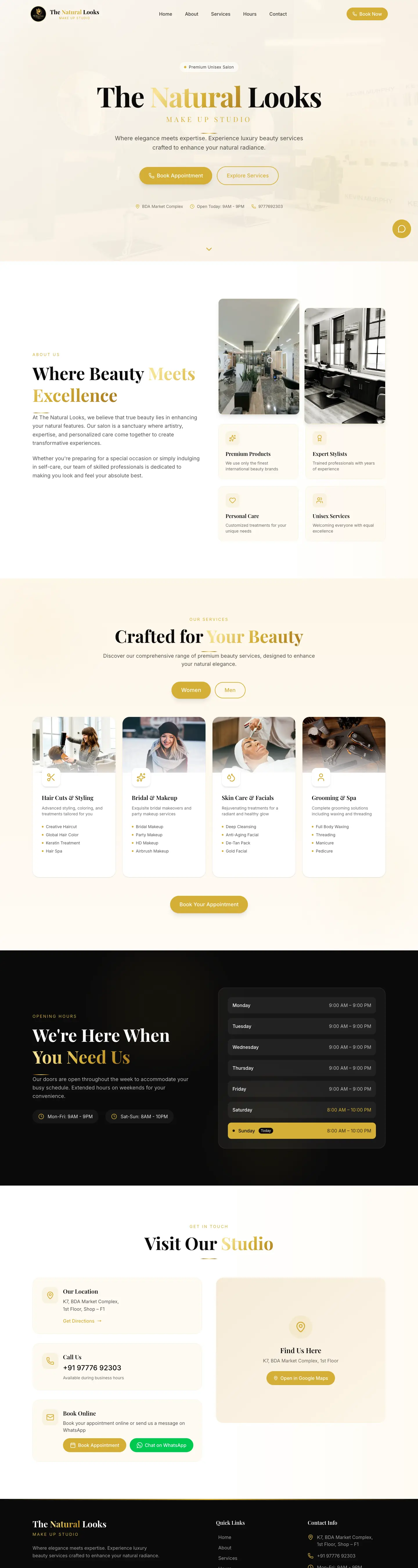 The Natural Looks website homepage